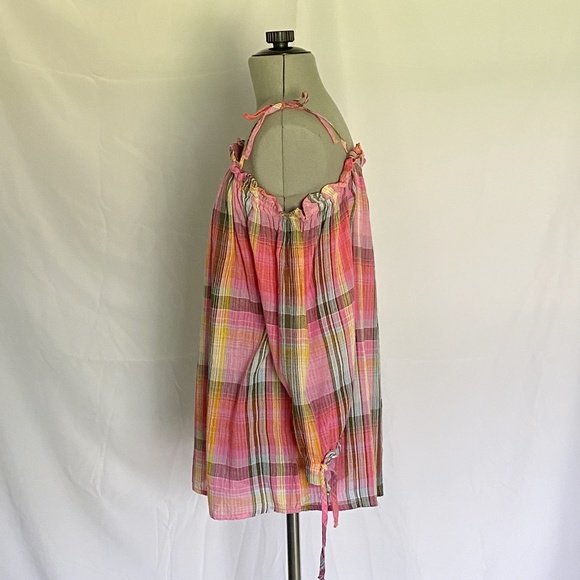 Off the Shoulder A.N.A. Women's Size SMALL Plaid Gauzy Top 3/4 Sleeves NWT - Picture 3 of 8